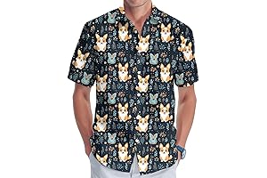 Corgi Dog Costume Adult - Unisex Tropical Hawaiian Shirt