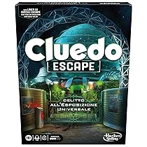 Hasbro Gaming Cluedo Escape – Delitto all’Esposizione Universale Gioco da Tavolo per Bambini e Bambine da 10 Anni, Gioco di Strategia in versione Escape Room per 1-6 Giocatori