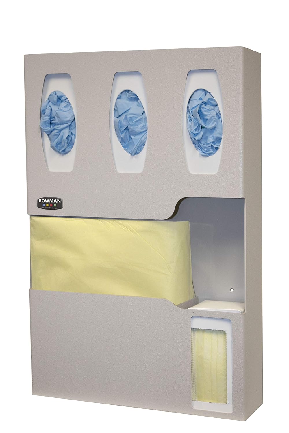 Protective Wear Organizer; Keyholes for Wall/Surface mounting; Quartz Beige ABS Plastic; Made in The USA; 4.50"L x 16.63"W x 25.25"H