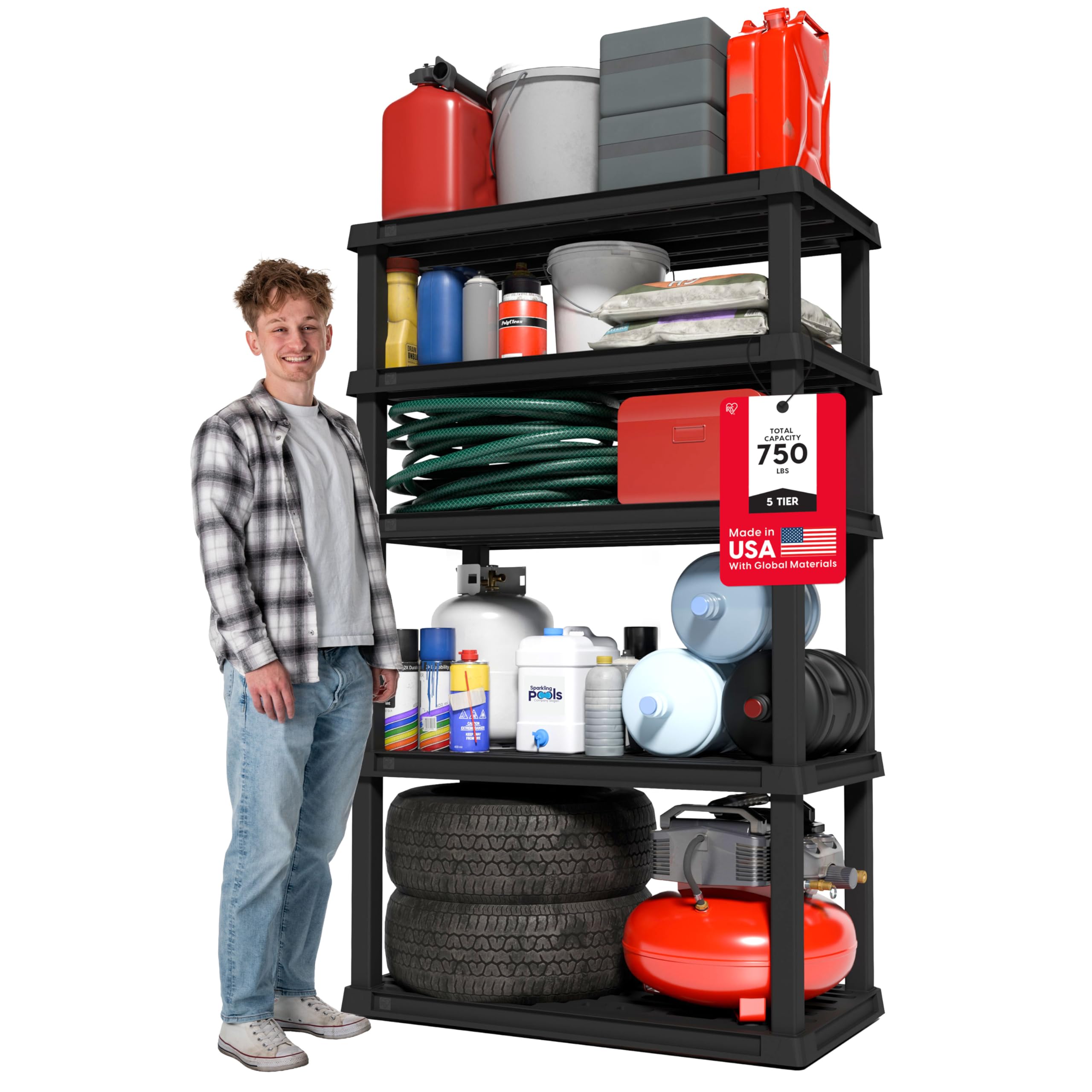 Amazon.com: IRIS USA 5-Shelf Heavy Duty Plastic Storage Shelves