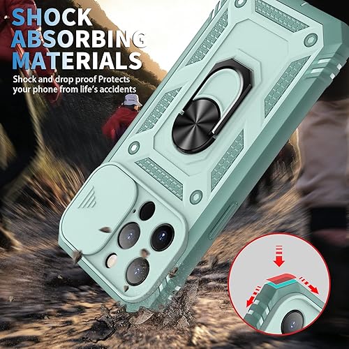 Miniatura 3 de Funda compatible con iPhone 13 Pro Max, resistente 3 en 1, protector de cámara con anillo giratorio de 360 grados, compatible con iPhone 13 Pro Max,