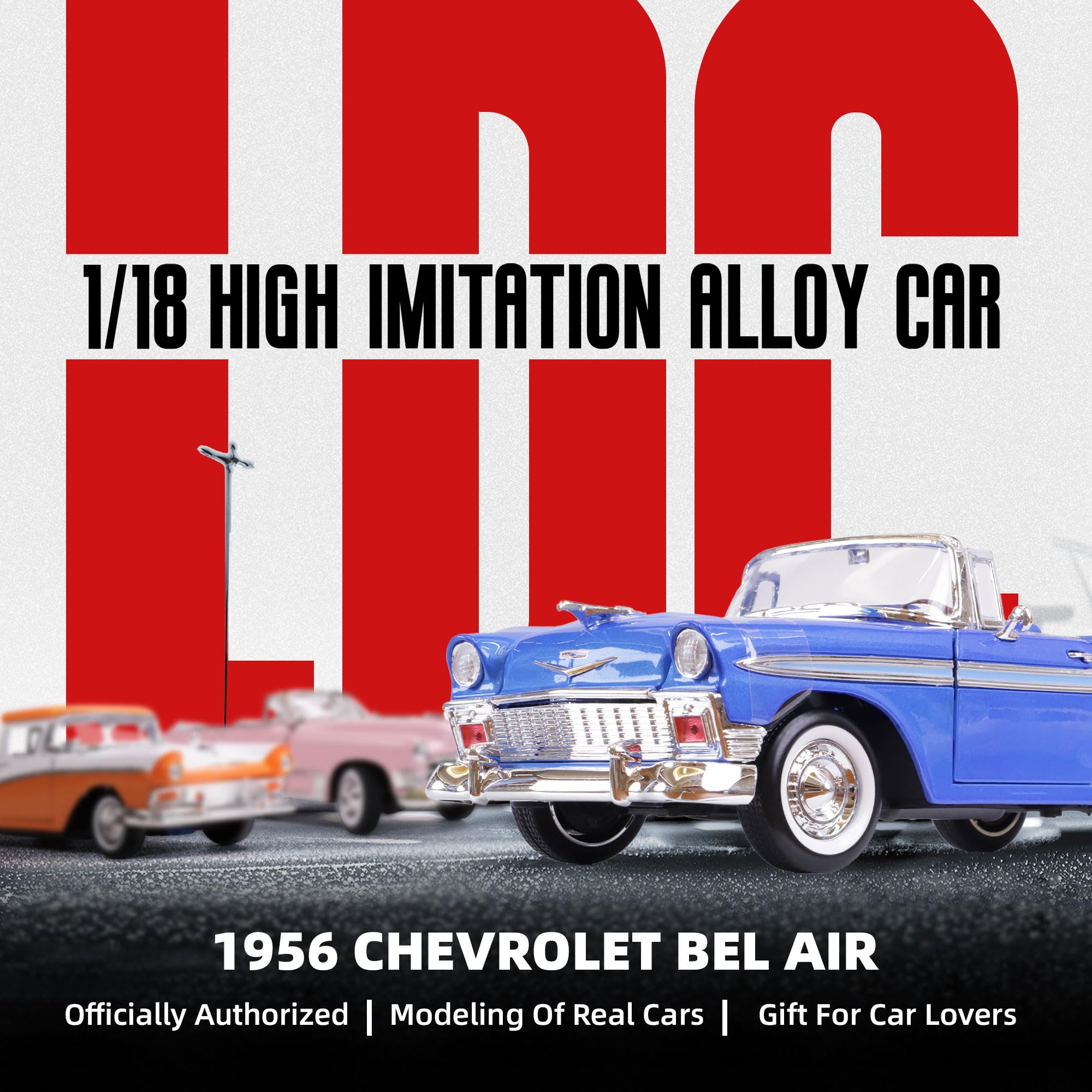 No200ミニカー1/18箱あり 1956 CHEVROLET BEL AIR Amazon.com: LUCKY DIE CAST 1956 Chevrolet Bel Air 1/18 Scale Die