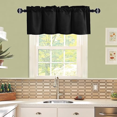 Miniatura 2 de JIUZHEN Cortinas de cenefa para cocina, cenefas para ventana de sala de estarsótano, cortinas de ventana de baño, aislamiento térmico, paneles de