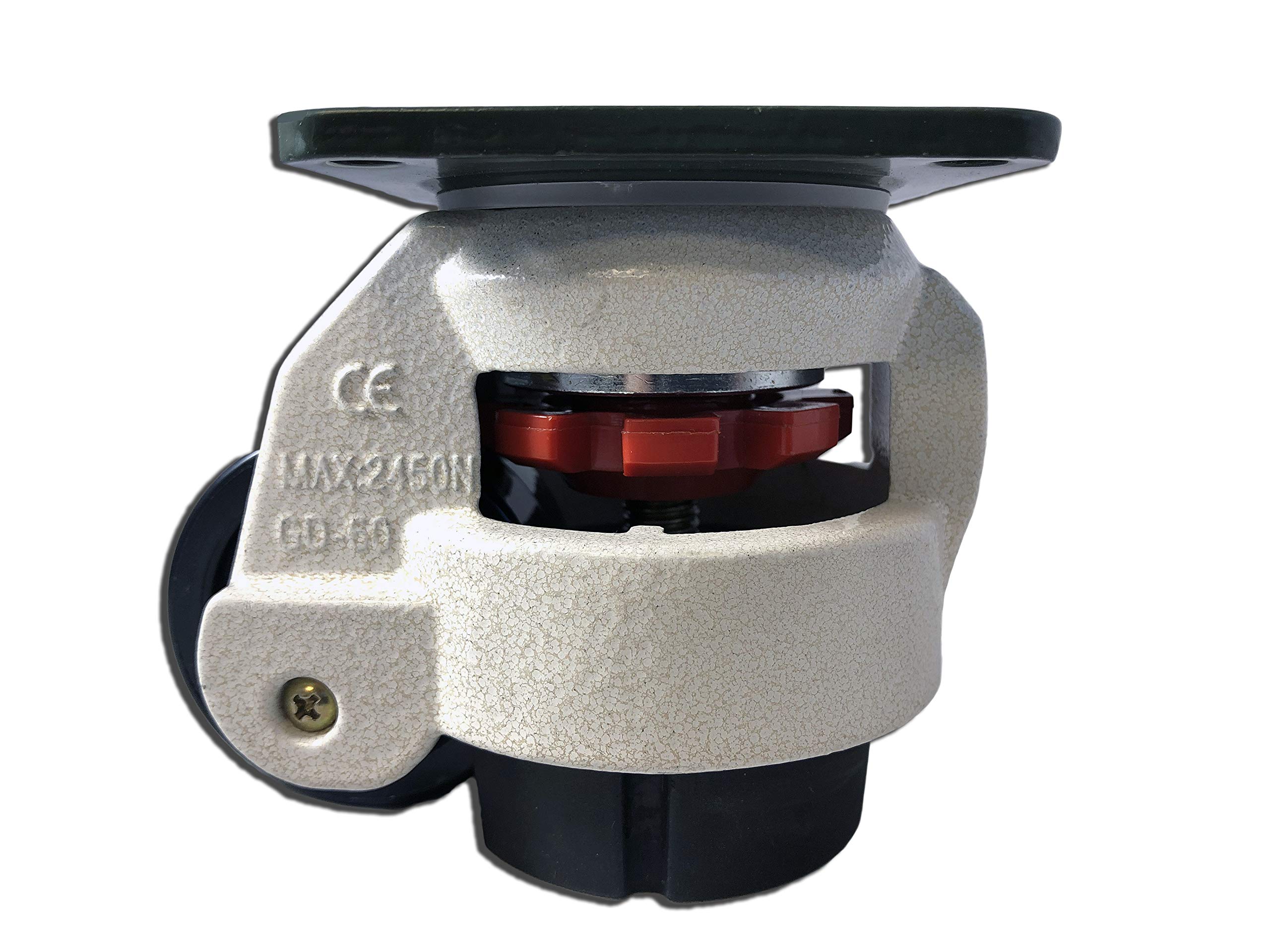 CasterHQ Retractable Leveling Machine Casters 4 Pack 2,400 lbs Per Set Premium Quality