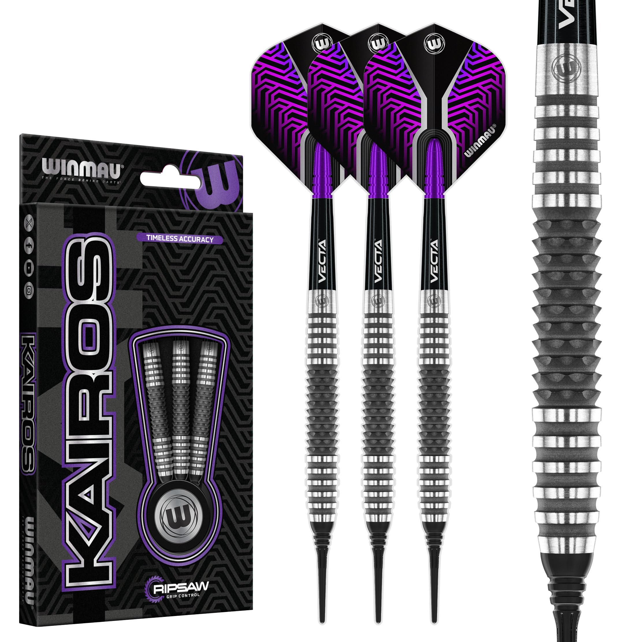 WINMAU Kairos Darts – 18 g Weiche Spitze / 20 g Vollgewicht Profi-Set
