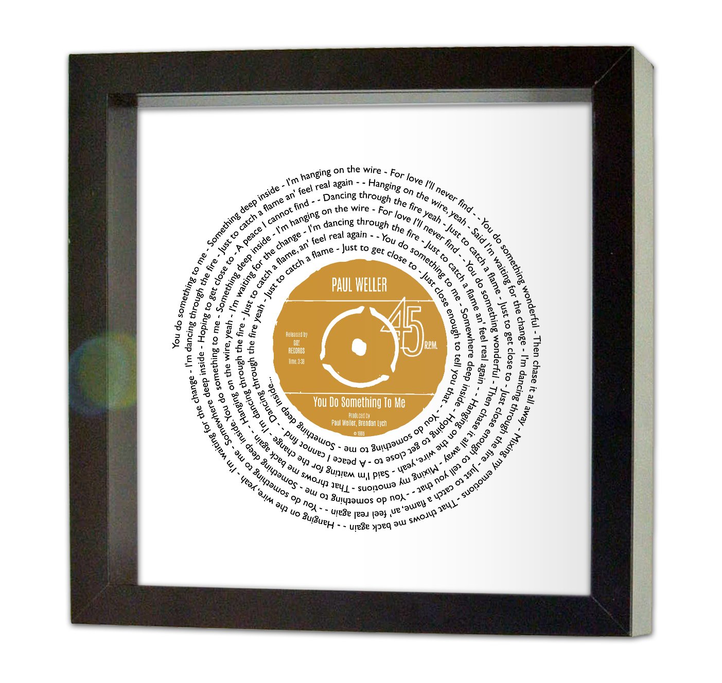 Personalised Vinyl Record Song Lyrics Print - Thoughtful Wedding, Anniversary, Valentines, Christmas or Birthday Gift (Paul Weller - You Do Something to Me)