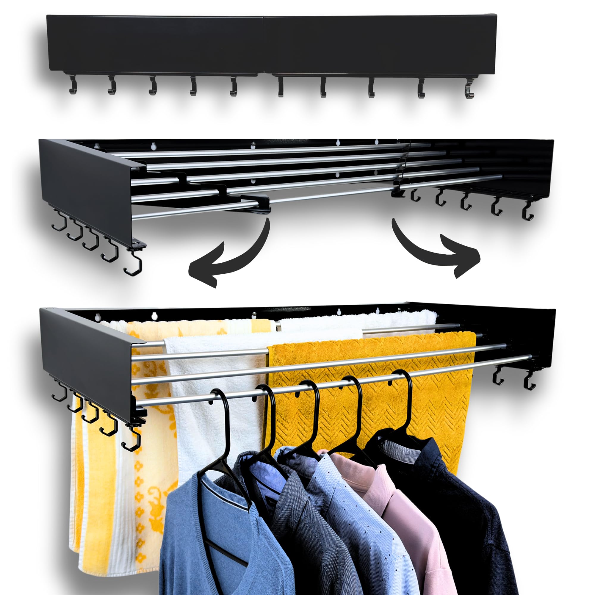 Amazon.com: Zetez Wall Mounted Laundry Drying Rack
