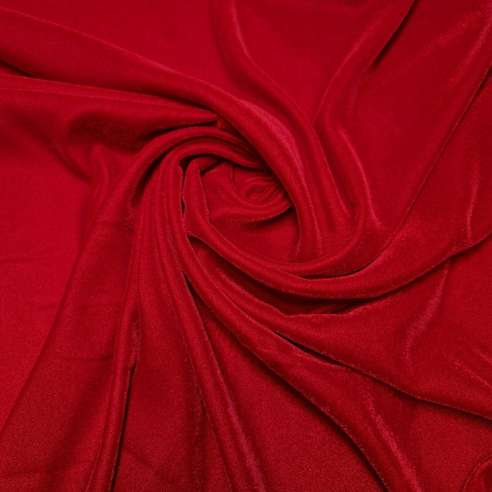 Luxurious Soft Three Crown Micro 9000 Velvet Dress Craft Fabric Material Suitable for Home Decor, Curtains, Upholstery & More 58" - 150 cm Wide Sold As 1 Meter Pre - Cut Lengths (Red)