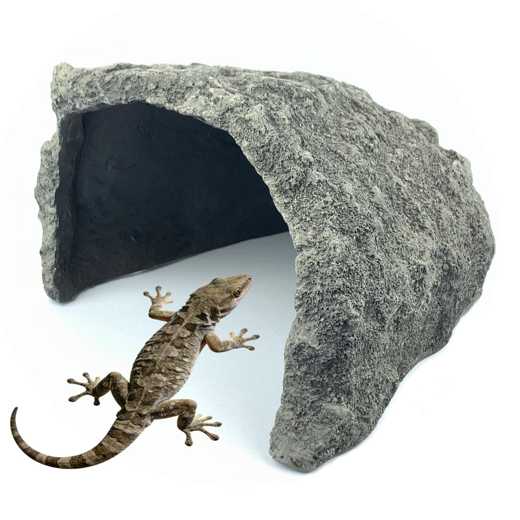 Extra Large Reptile Hide Resin Snake Hides for Ball Pythons Reptile Hides and Caves Simulation Rock Reptile Hideout for Habitat Lizard Leopard Gecko Bearded Dragon (E)