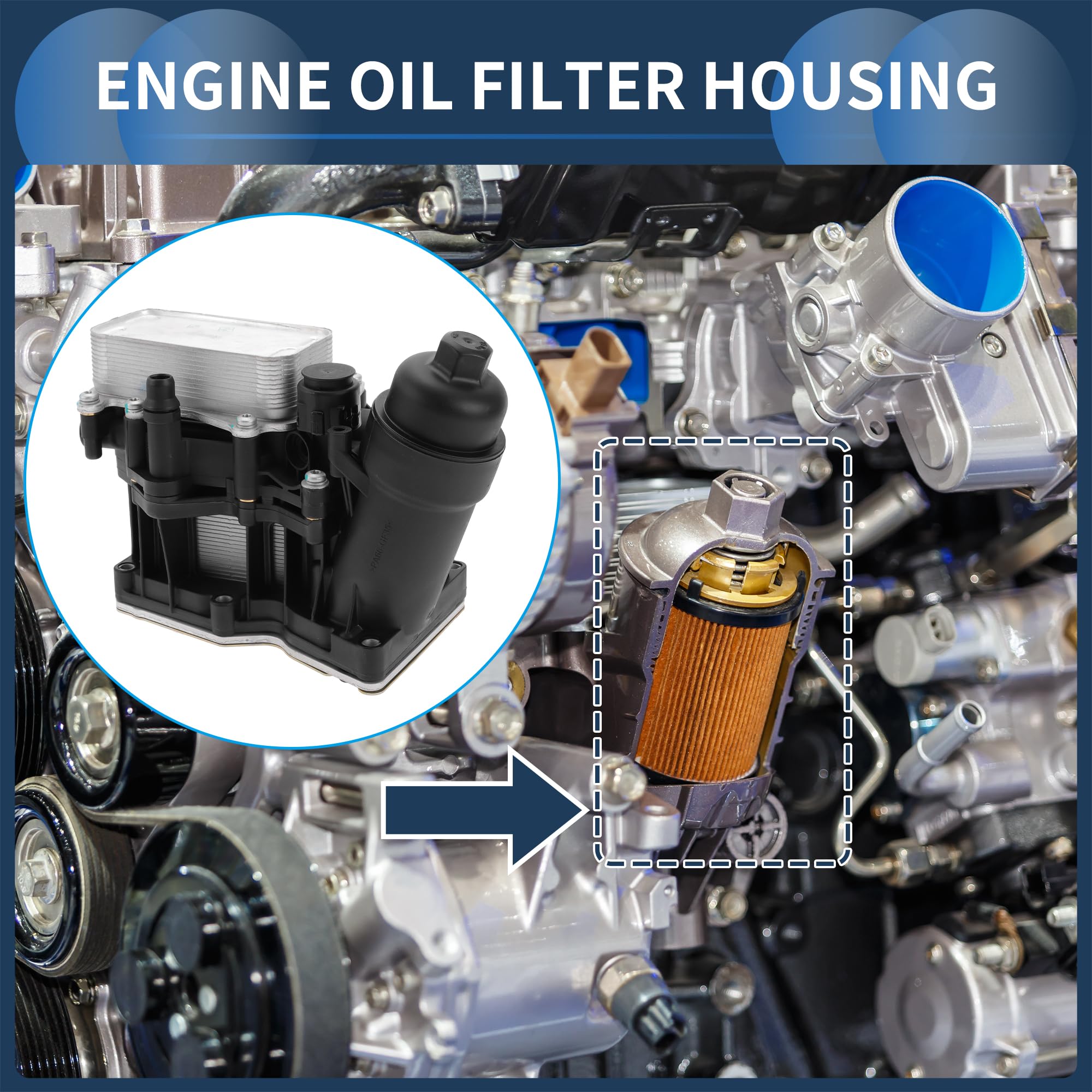 Refroidisseur D'Huile Du Moteur, Adaptateur De Boîtier De Filtre À Huile, No.11428507697/11-42-8-507-697 Pour Bmw X3 X5 328D En Alliage D'Aluminium Amélioré, Ton Argenté, 1 Pièce