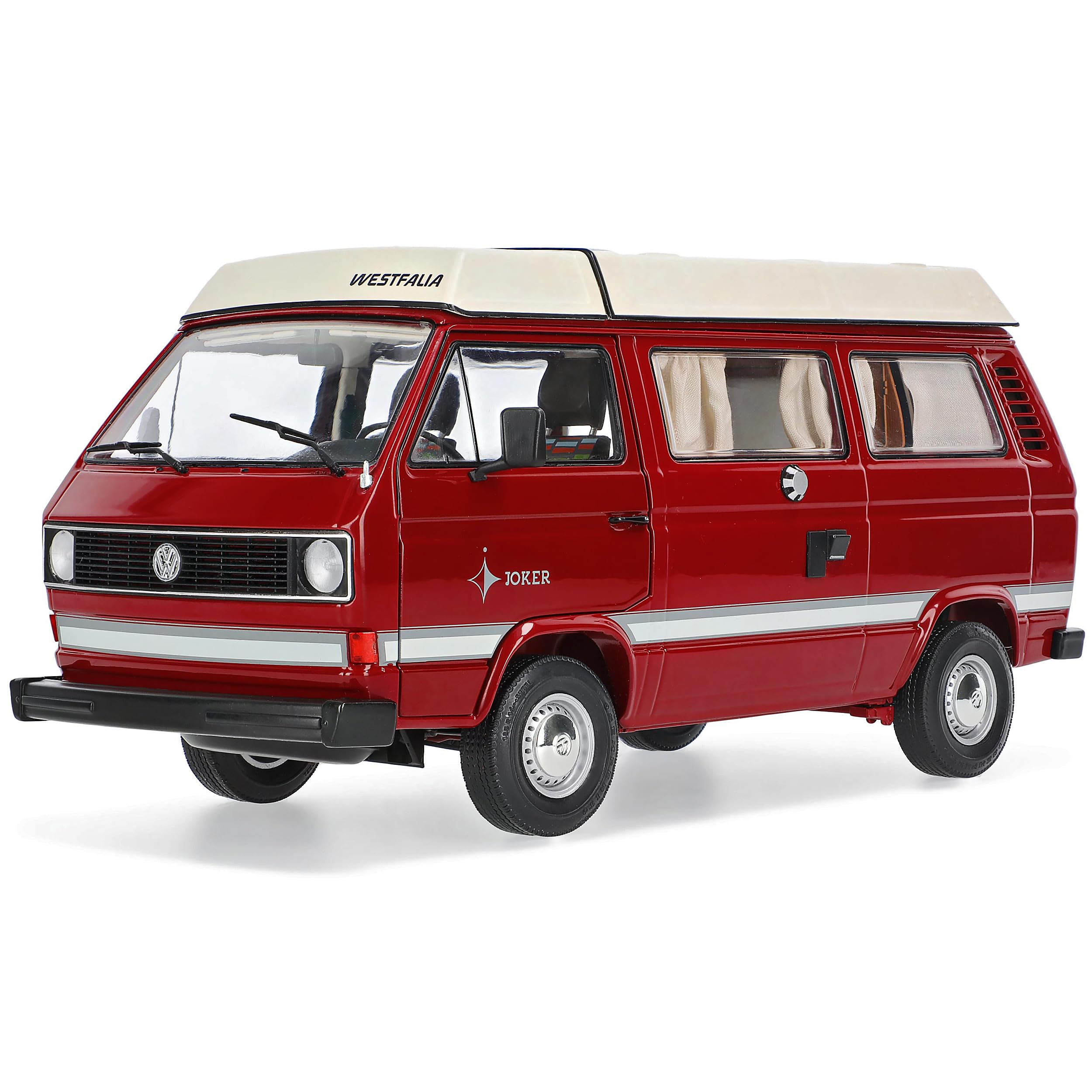 Volkwagen T3 a Westfalia Camper Bus Personen Transporter Dunkel Rot mit Weiss 1979-1992 1/18 Schuco Modell Auto Modell Auto