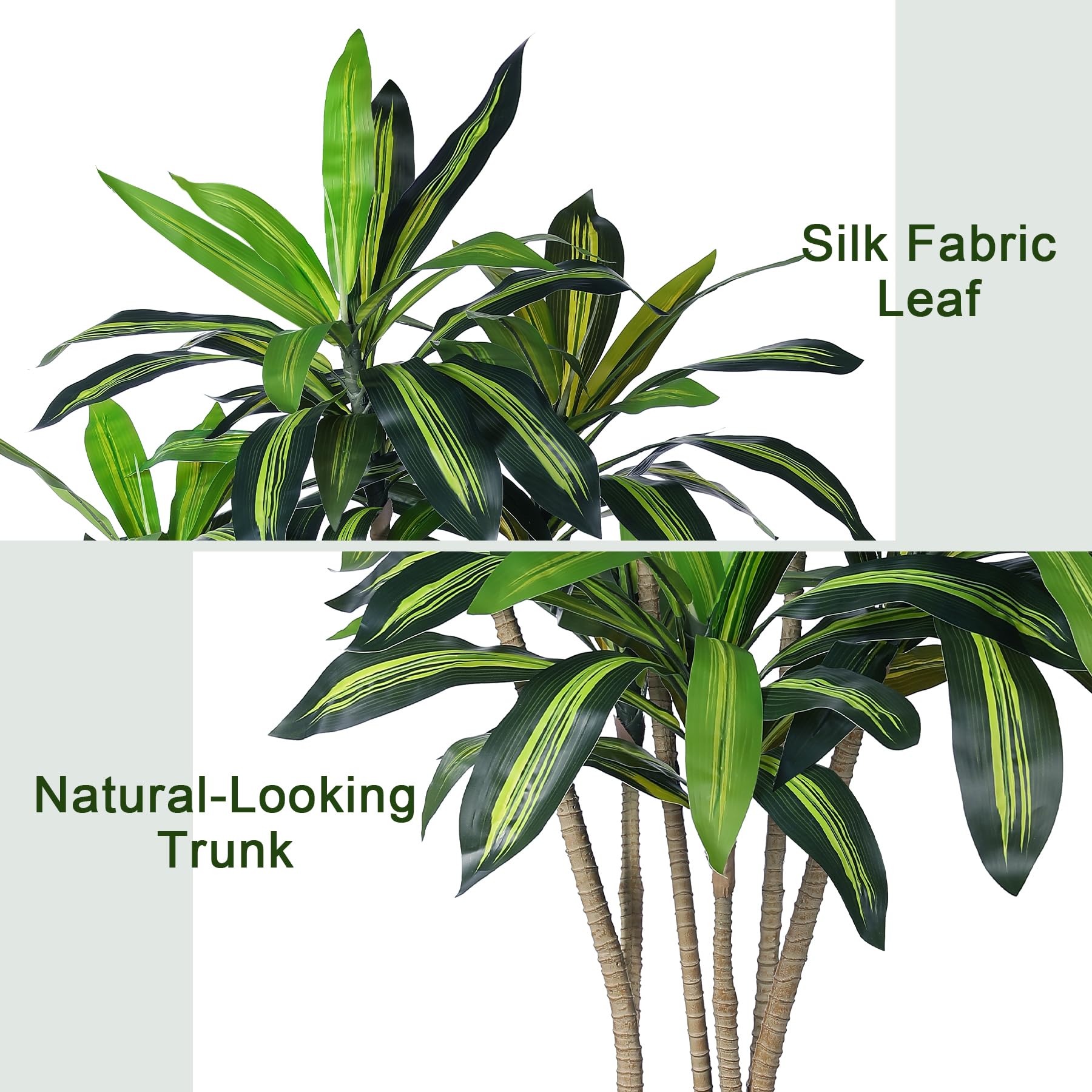 LYERSE Artificial Dracaena Tree - 5.5FT Faux Tree with Black Tall Planter -Dracaena Artificial Plant for Modern Home Office House Living Room Decor Indoor