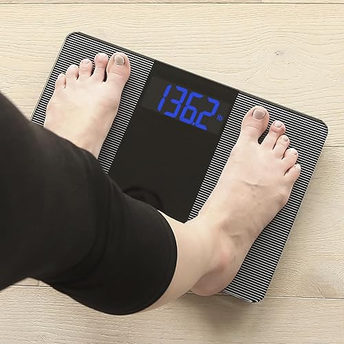 Miniatura 6 de Escali Báscula de baño digital extra ancha para peso corporal con plataforma ancha para una postura y estabilidad naturales, alta capacidad de 400