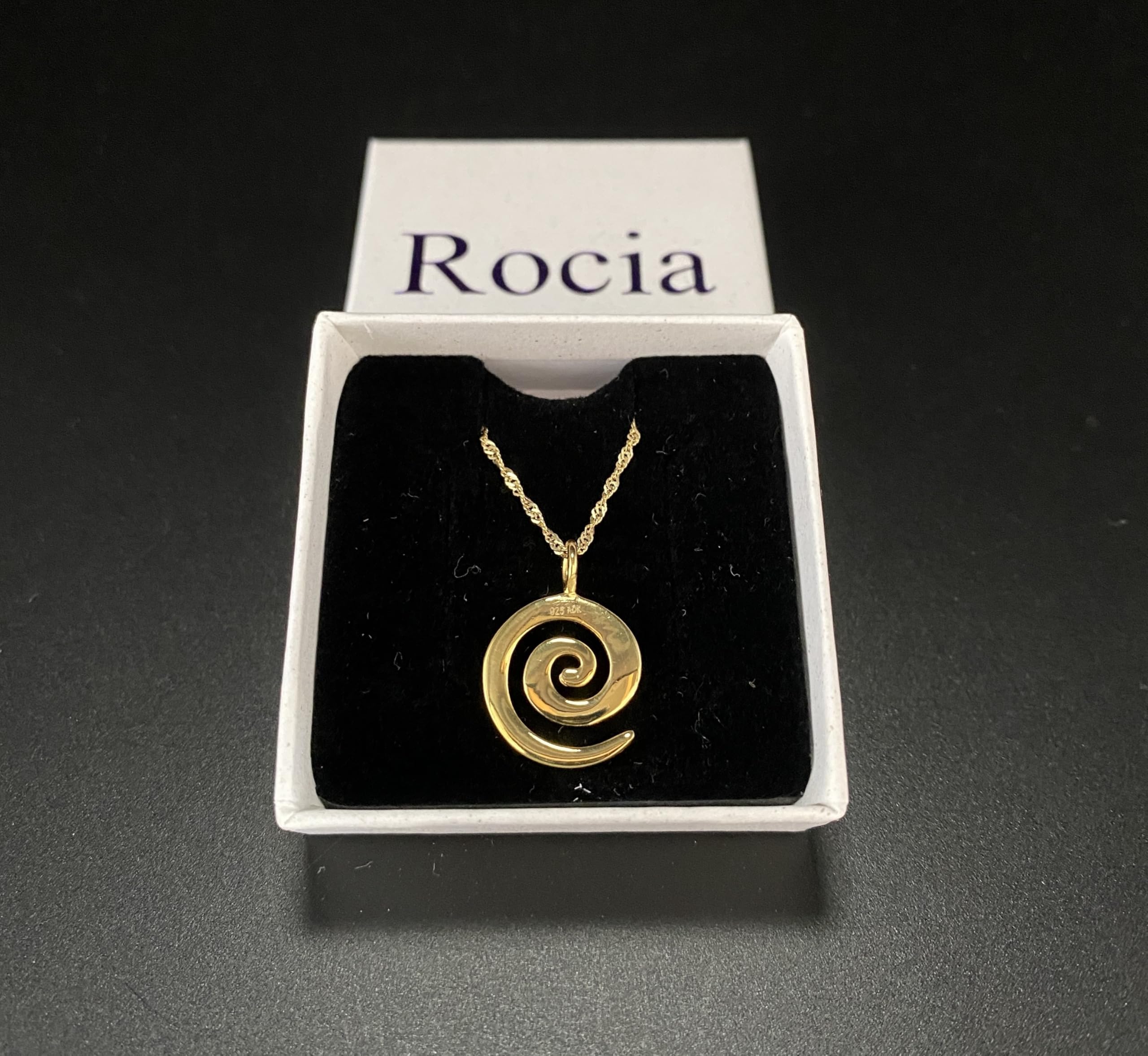 Generisch Singapur Goldkette mit Spirale Symbol Anhänger, Frauen Schmuck und Festival Accessoires, Spirituelles Geschenk für Freundin mit Symbol Kraft