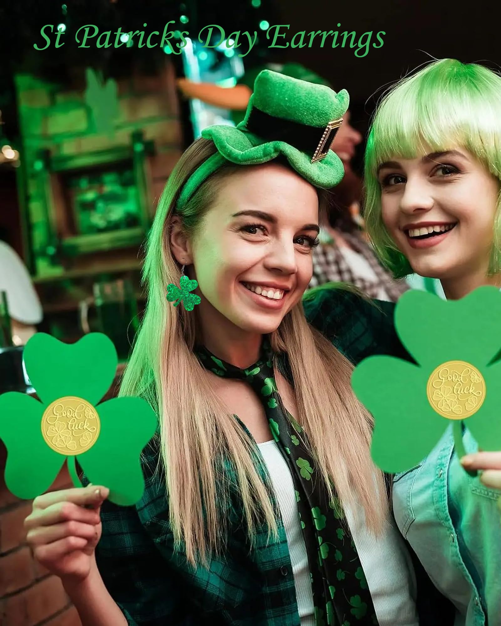 St Patricks Day Earrings for Women Green Sequin Shamrock Earrings Irish Holiday Earrings St Patrick's Day Earrings Saint Patricks Day Earrings Accessories Shirt Outfits for Women