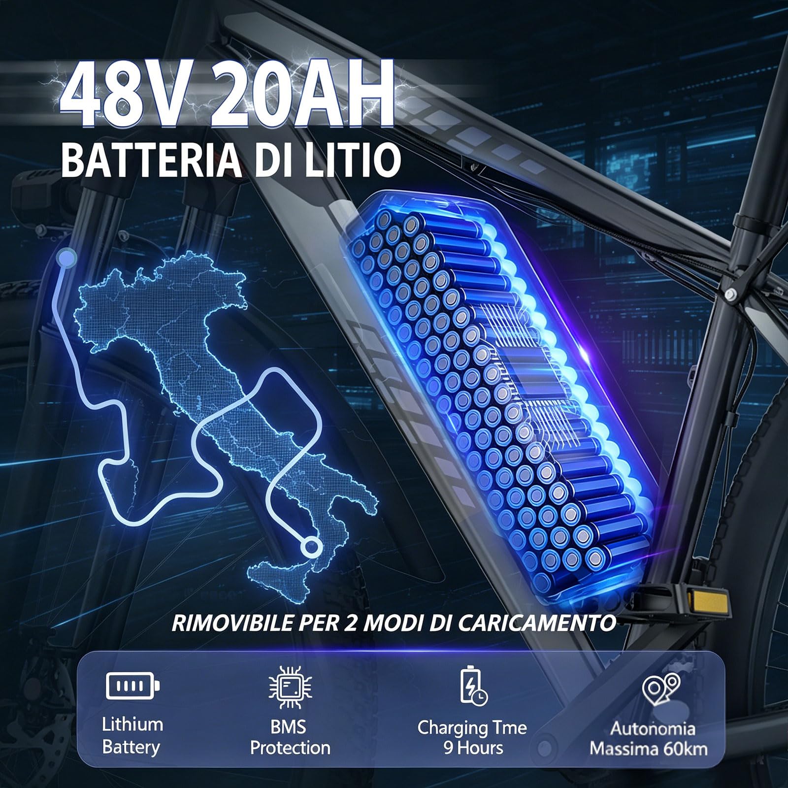TIGUOWISH Bici Elettrica Uomo e Donna, Bicicletta Elettrica 29 Pollici | Motore Posteriore 250W, Autonomia fino a 100-120 km, 25 km/h, Per Pendolarismo Urbano e Montagna