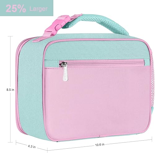 Miniatura 7 de Amersun Lonchera para niños con interior acolchado para cena, mantiene la comida fría y caliente durante más tiempo, bolsa de almuerzo escolar