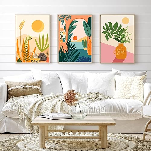 Miniatura 4 de cupmod Paquete de 6 kits de pintura por números para adultos principiantes, pintura acrílica bohemia fácil por números, kits de pintura de acuarela