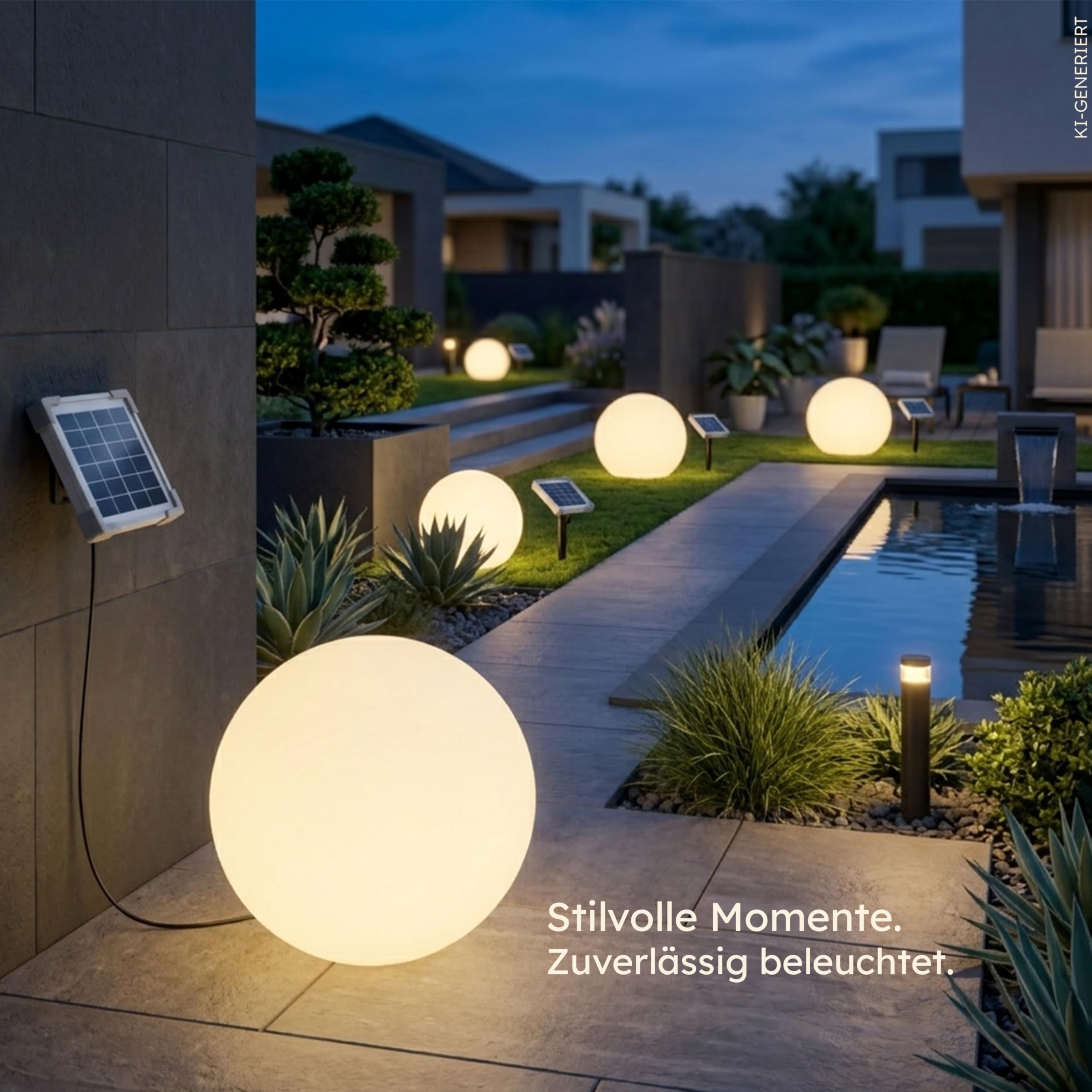 Esotec Solar Deko-Leuchtkugel, 50cm, 9 Leuchtfarben, Dauer oder Wechsellicht, Akku, Solarmodul, Erdspieß, Solarmodul-Wandhalterung, Schraubbefestigung, Solarkugel, winterfest 106112