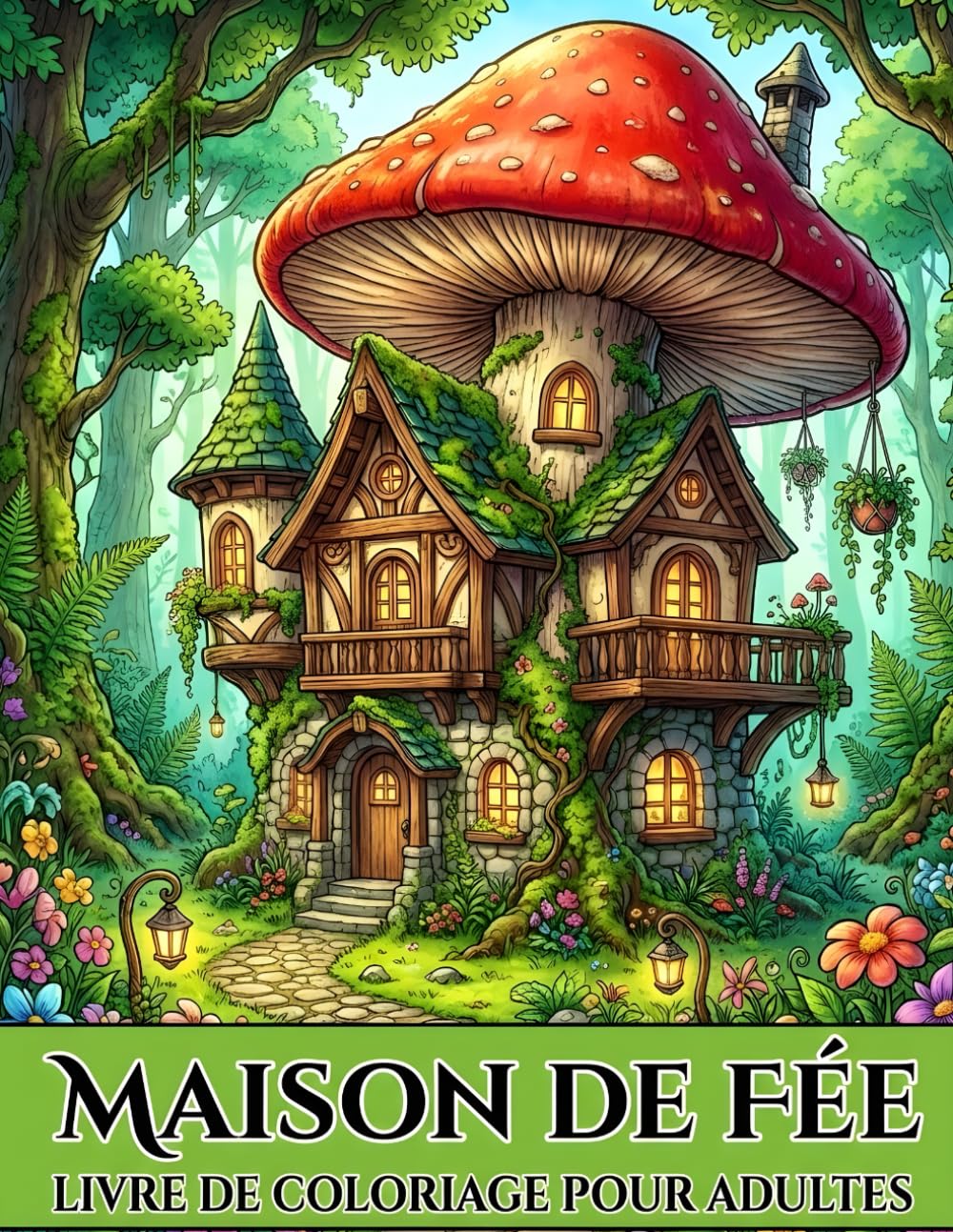 Maisons de Fées – Livre de Coloriage pour Adultes: Cahier de coloriage adulte fantasy, maisons magiques, monde imaginaire et univers féerique