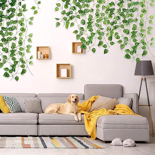 Buy Homenique Artificial Leaf Money Plant Greenery Fake Hanging Vine ...
