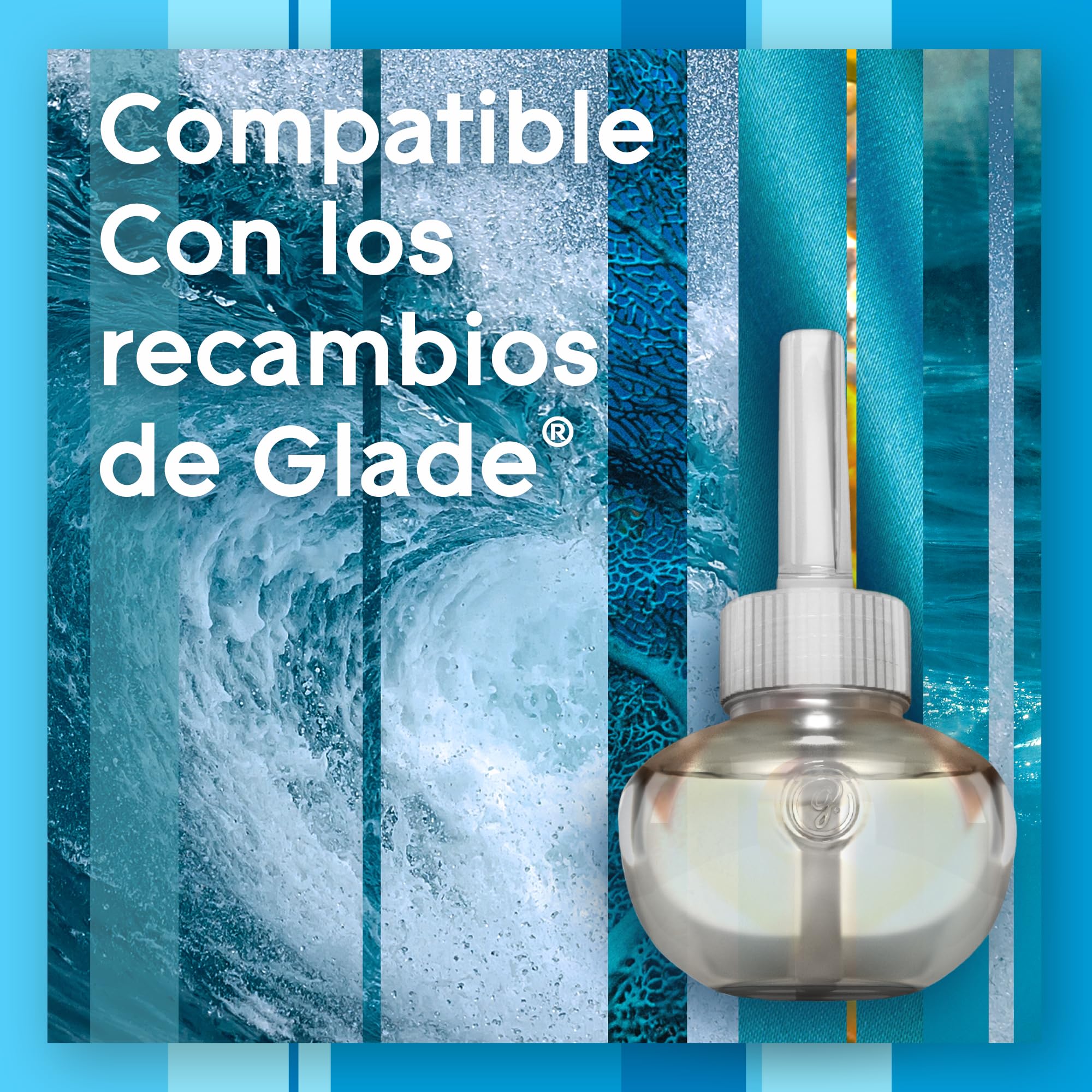 Glade Ambientador Eléctrico Líquido Regulable Sensual Sandalwood & Jasmine, Dura Hasta 120 Días, con Aceites Esenciales, 1 Recambio