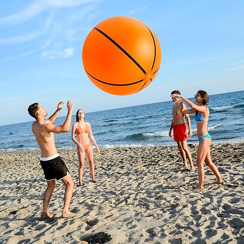 Miniatura 7 de Lewtemi Pelotas deportivas inflables gigantes grandes, pelota de playa, béisbol, fútbol, arcoíris, baloncesto, fútbol para deportes, fiesta de