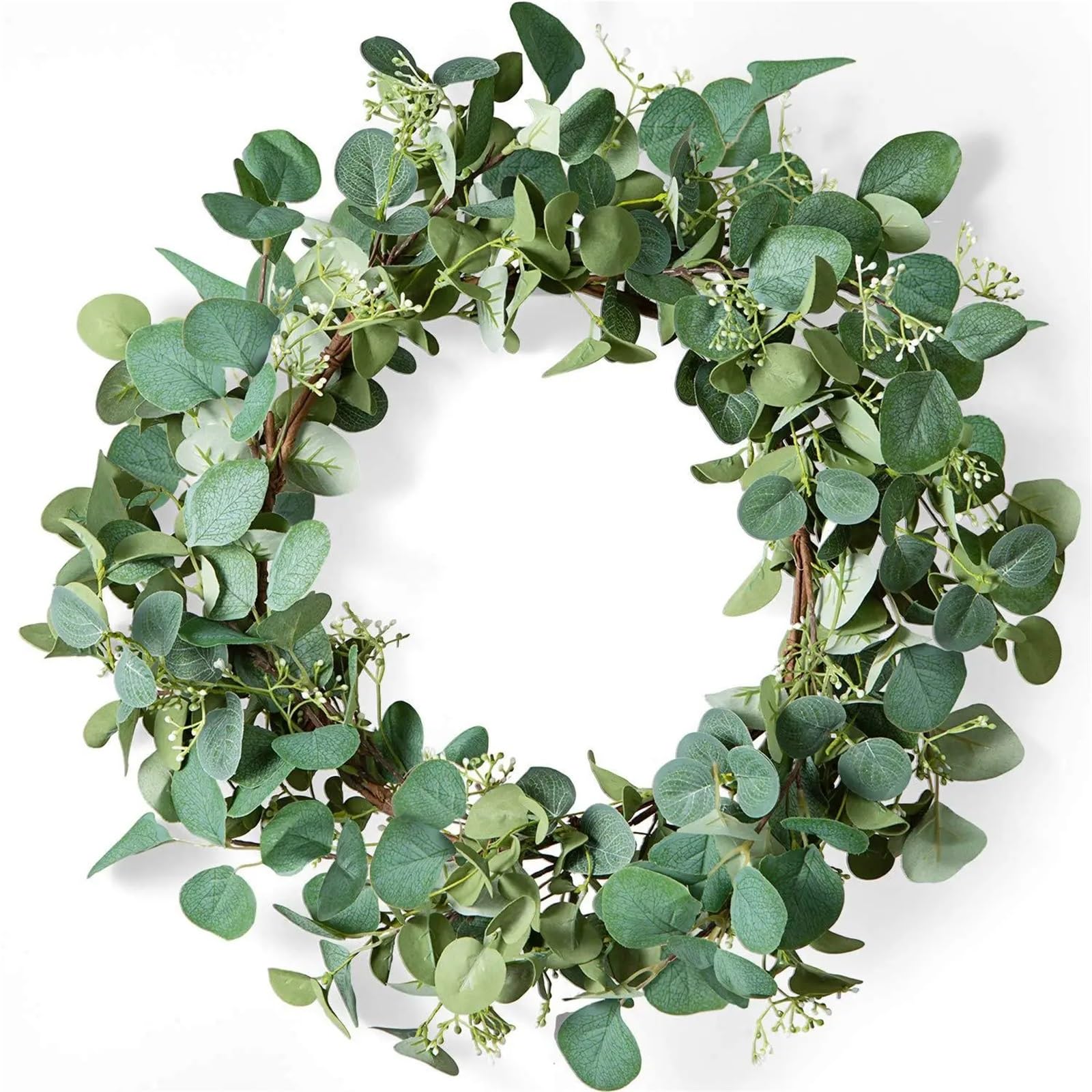 Clarture 45cm Easter Eucalyptus Wreath, Simulation Rattan