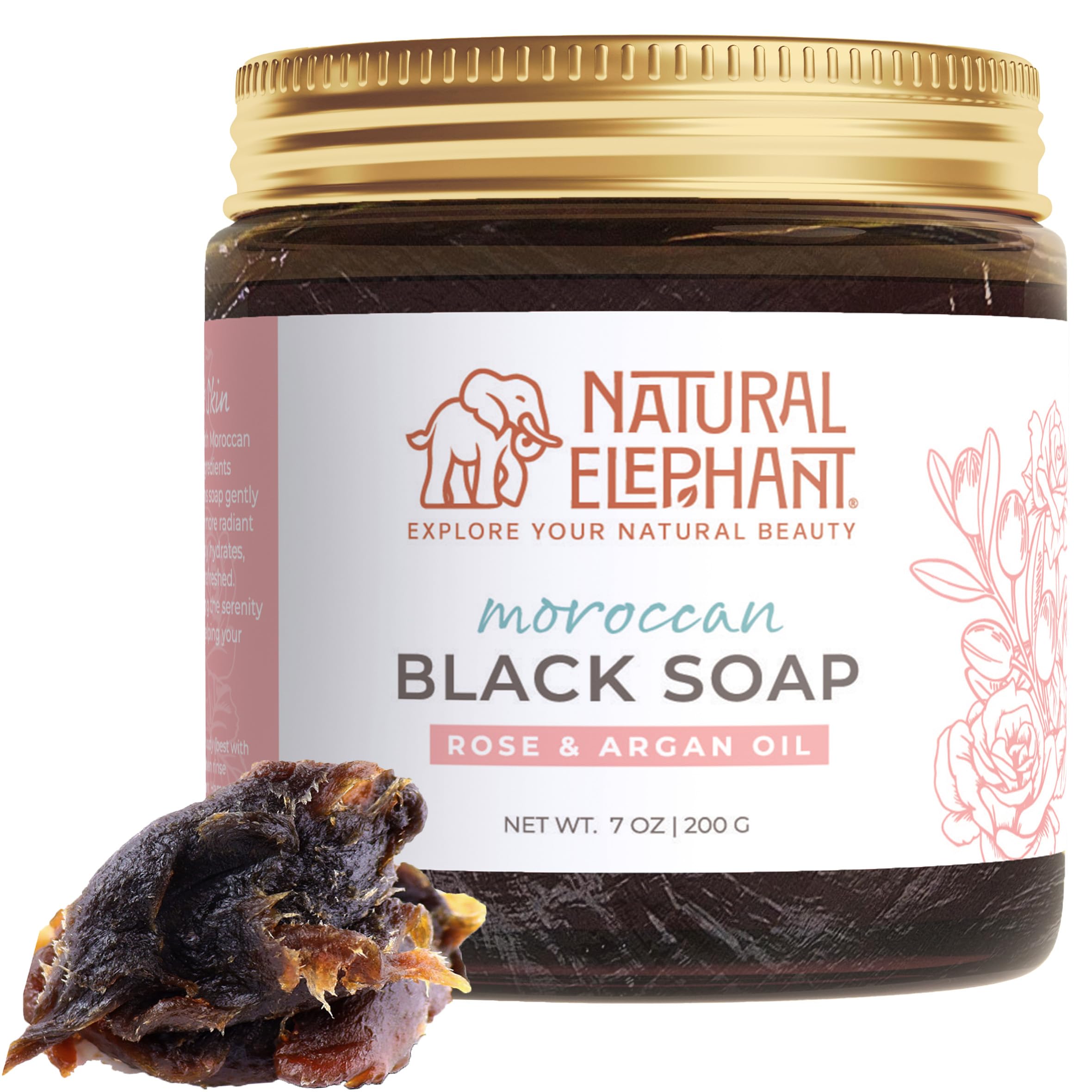Amazon.com : Natural Elephant Moroccan Black Soap 7oz Traditional