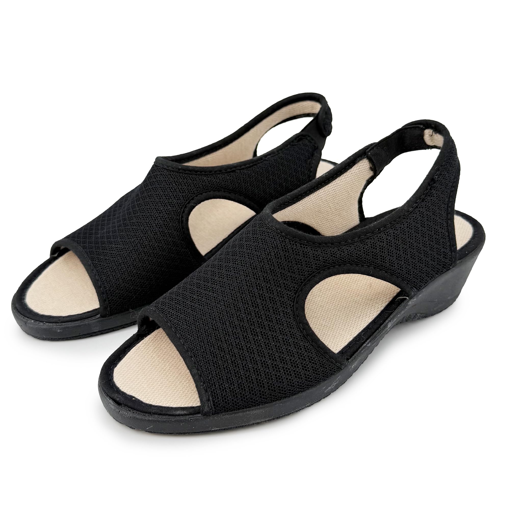 JOMIX Ciabatte Donna Casa Estive Comode Antiscivolo Pantofole Aperte Traspiranti con Cinturino Posteriore Sandali da Casa per Signora Anziani Made in Spain