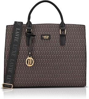 Lavie Luxe Women's Ellon25 Monogram Laptop Satchel Handbag for Women | Fits Upto 15 Inch Laptop | Laptop Bag for Work | La... Price In India