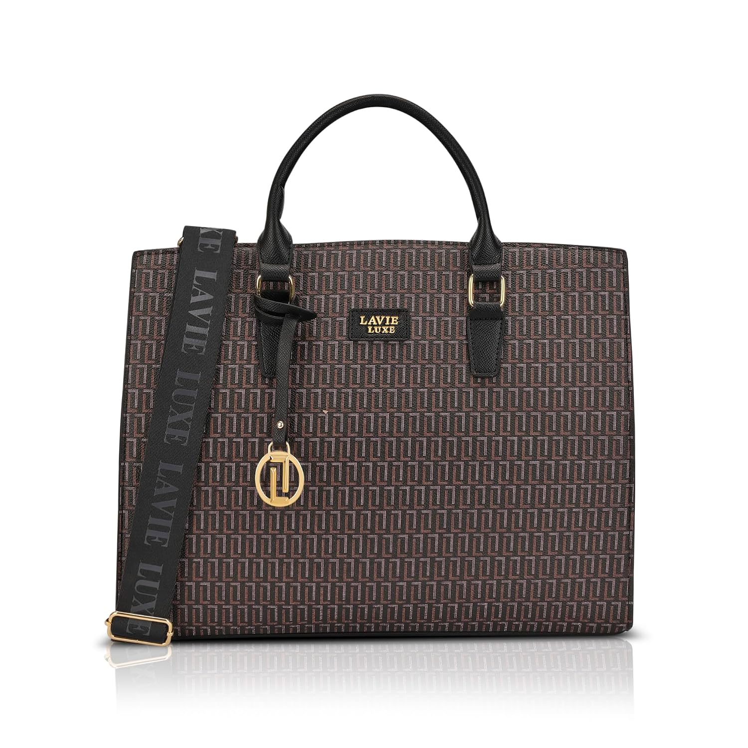 Lavie Luxe Women's Ellon25 Monogram Laptop Satchel Handbag for Women | Fits Upto 15 Inch Laptop | Laptop Bag for Work | La... - Review, Price and Buying Guide