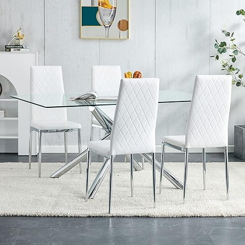 WINWOL Modern Dining Chairs Set of 4,Products are Perfect for Restaurants, Living Rooms, Kitchens, and Offices,PU Leather Upholstery,high Back and