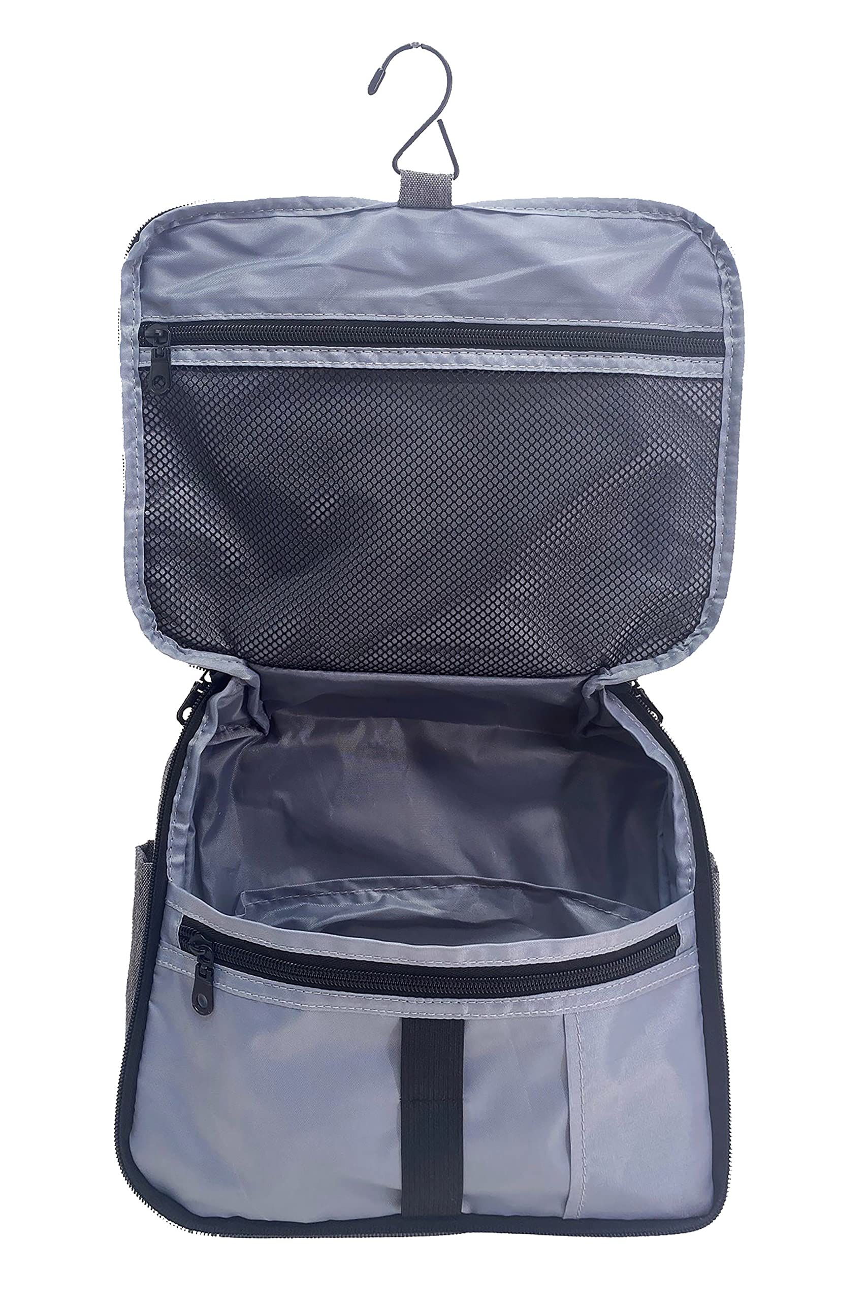 Neceser colgante de viaje para hombres y mujeres, estuche de maquillaje multifuncional para accesorios de tocador, gris, organizador colgante de viaje