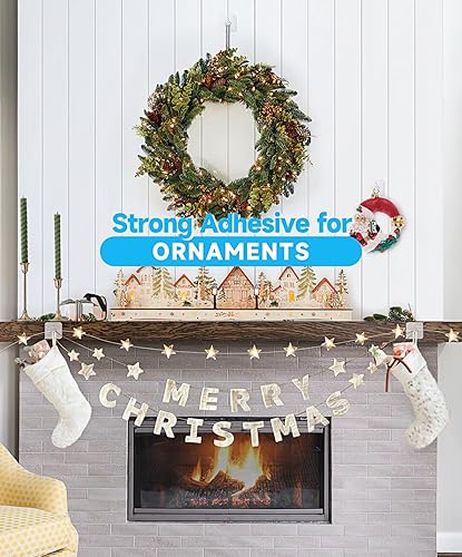 Miniatura 8 de Ganchos adhesivos para pared (13 libras máximo), ganchos de pared sin clavos para marcos de fotos, ganchos impermeables y resistentes al aceite para