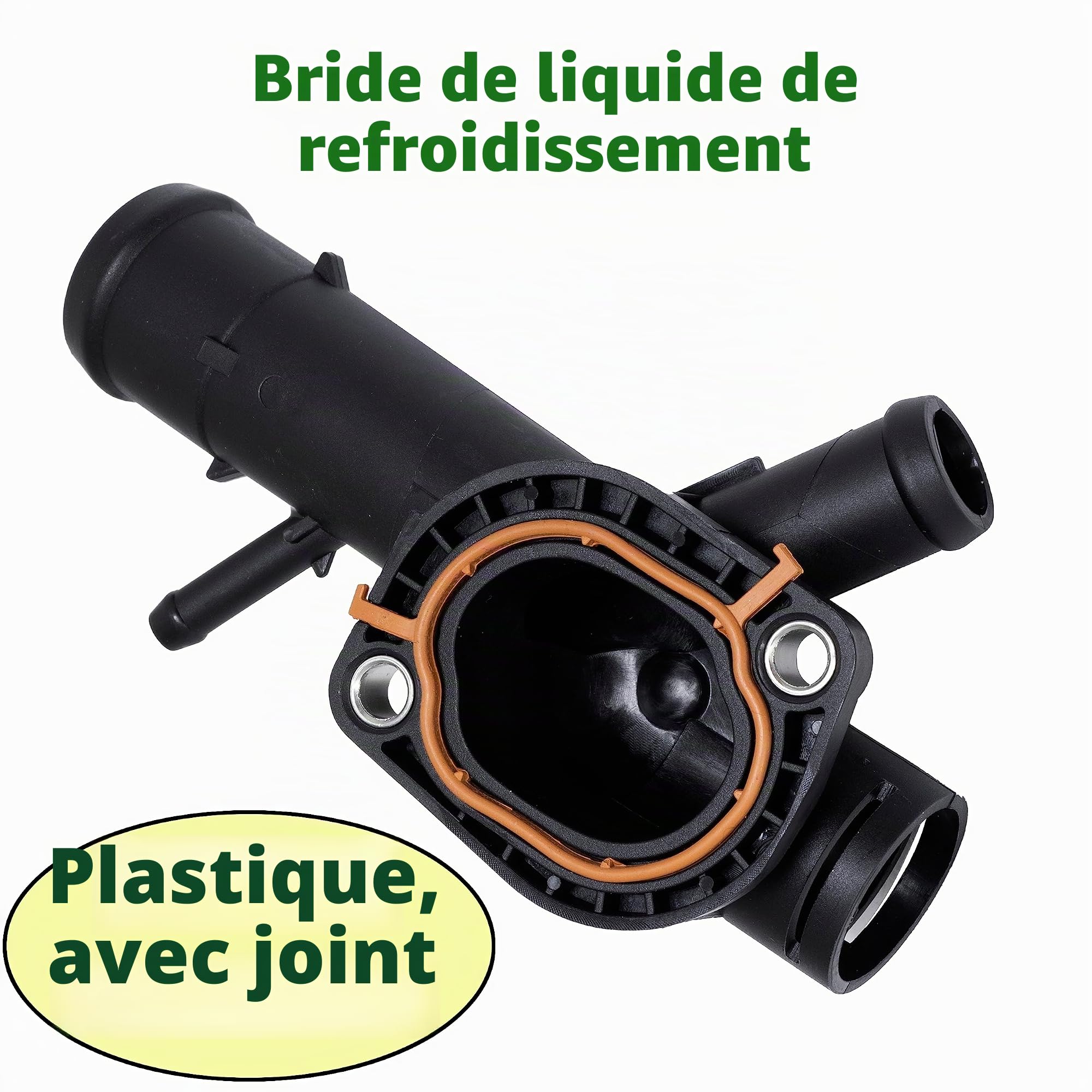 AERZETIX - C67186 - Bride de liquide de refroidissement avec joint d'étanchéite et raccord d'interrupteur thermique - compatible avec numéros OE 03L 121 131B, 03L 121 131F