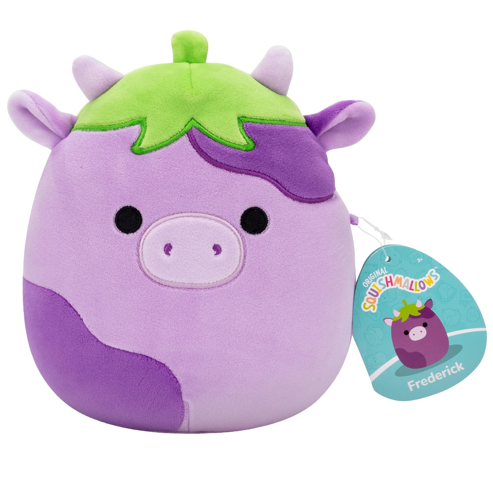 Squishmallows Original 7.5-Inch Frederick the Eggplant Cow, 7.5 inches