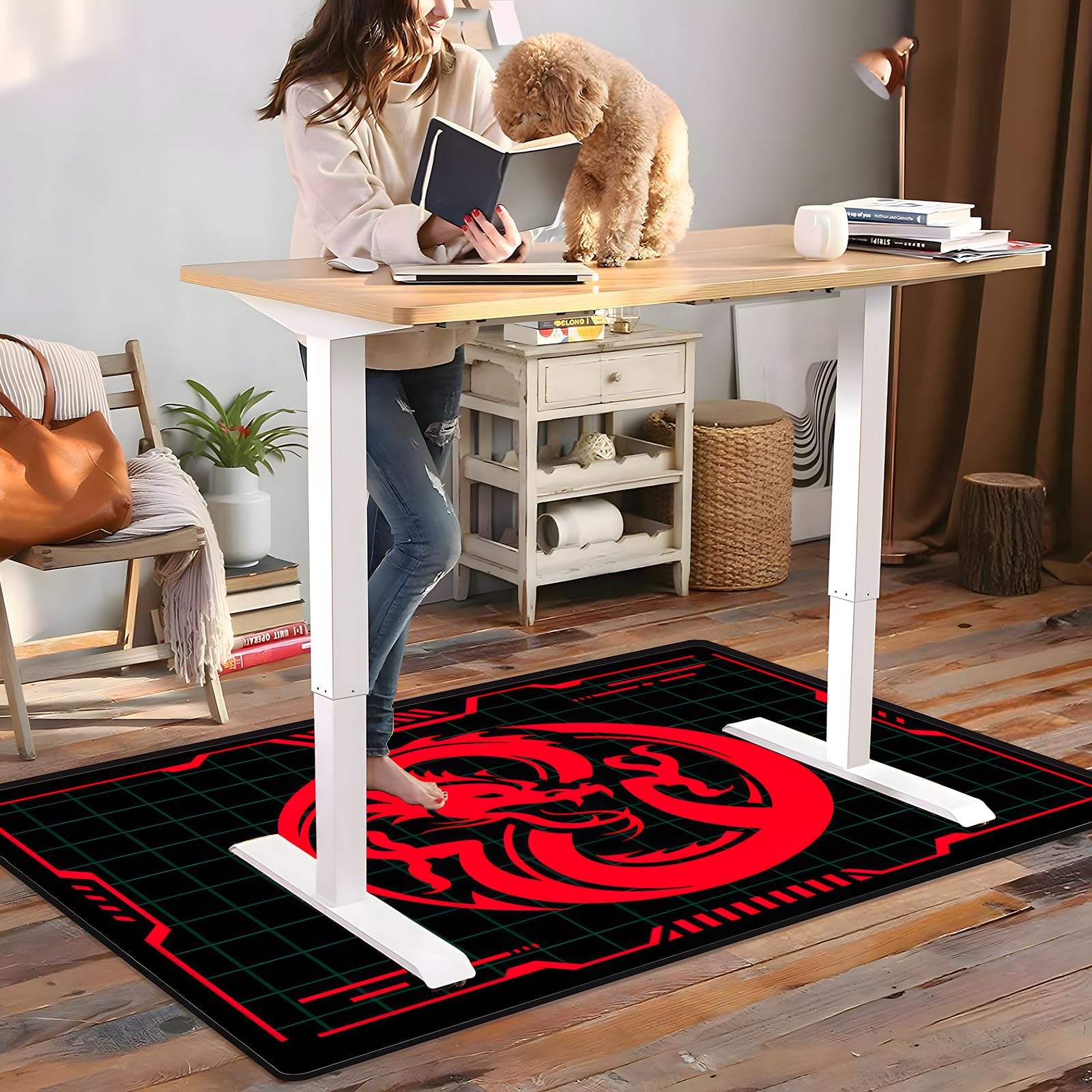 Tapis de protection de sol pour chaise de bureau, 160 cm x 130 cm, convient pour les sols en bois dur et en carrelage. Le tapis de protection convient aux chaises dans les bureaux, les salles