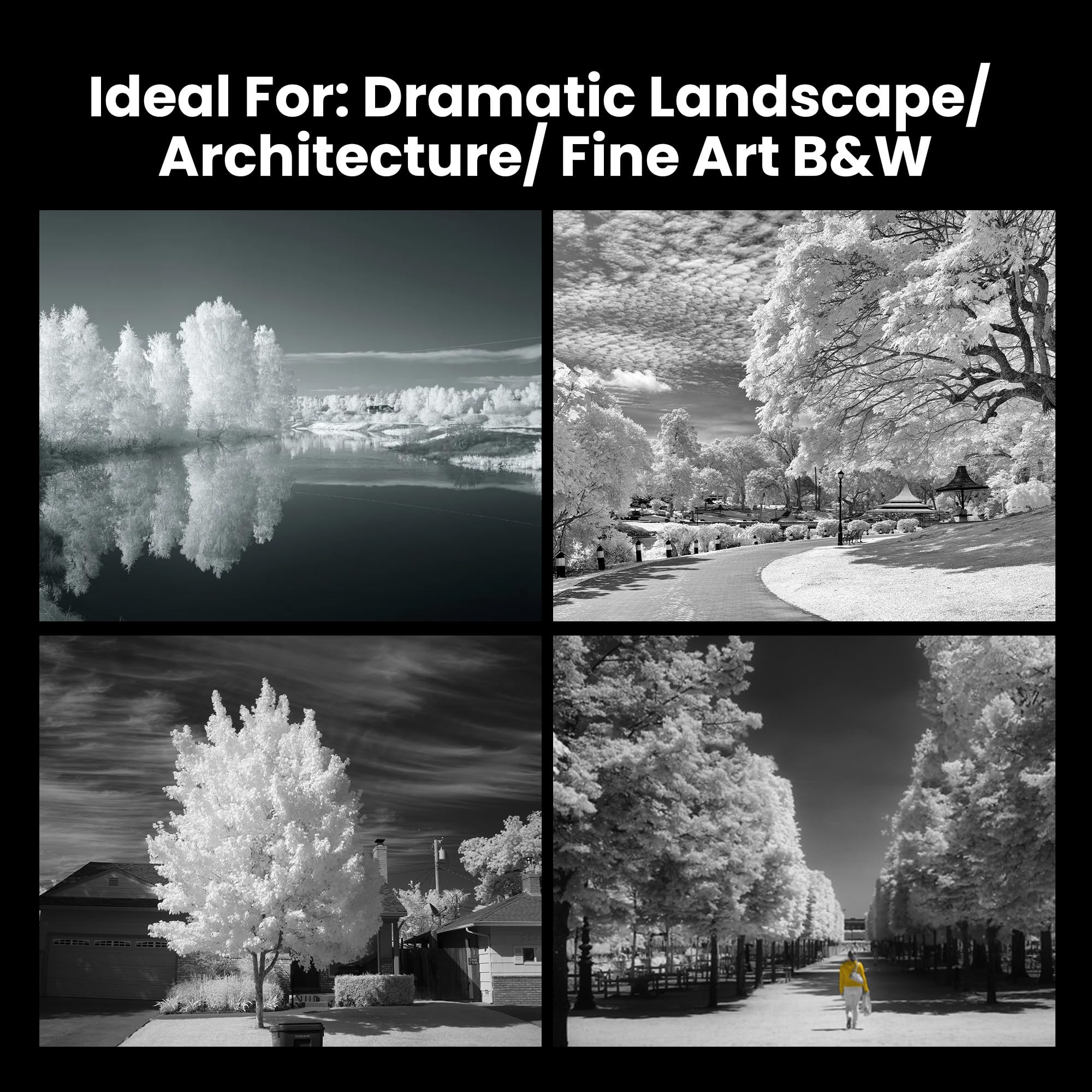 Walking Way 58mm 850nm Infrarot-Filter (IR 850) für Tiefe Schwarz-Weiß-Infraroteffekte, hochkontrastreiche Landschaftsfotografie