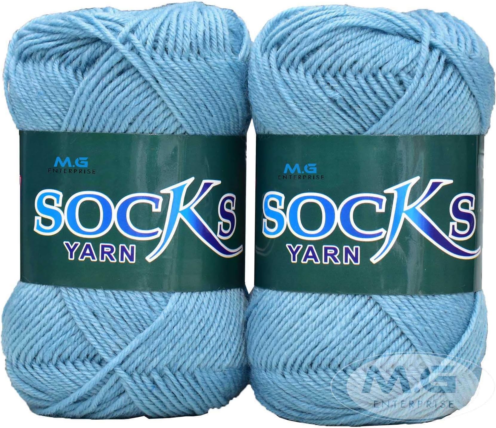 M.G ENTERPRISE Premium Socks high Strength Nylon Yarn Suitable for Socks, Accessories, and Home Decor. 400 gm Sky Suitable for Both Crocheting & Knitting. A O S ZA