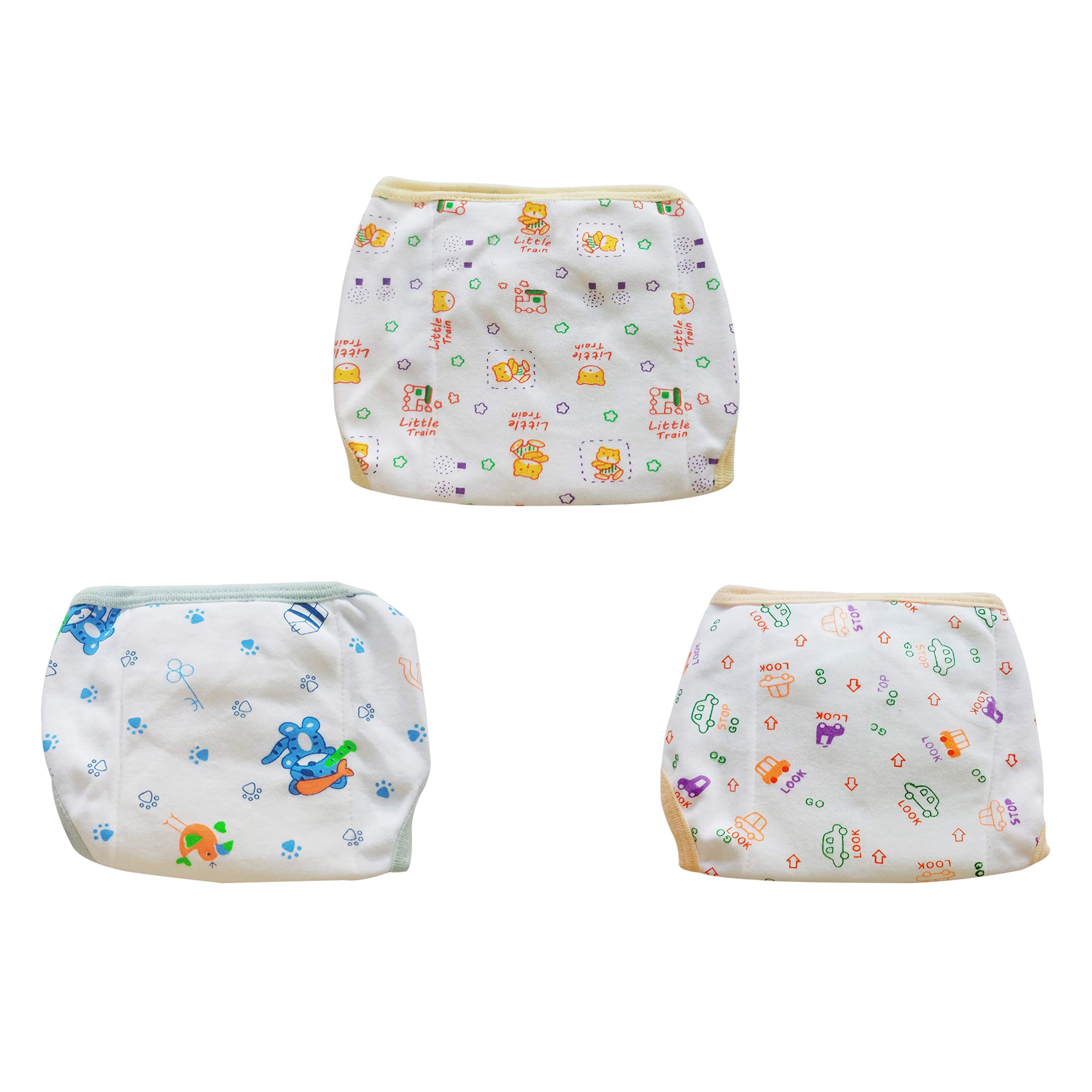 GURU KRIPA BABY PRODUCTS Baby's Cotton Cloth Diapers/Langot Nappies (WHITE, 0-6 Months) Pack of 3 Pieces