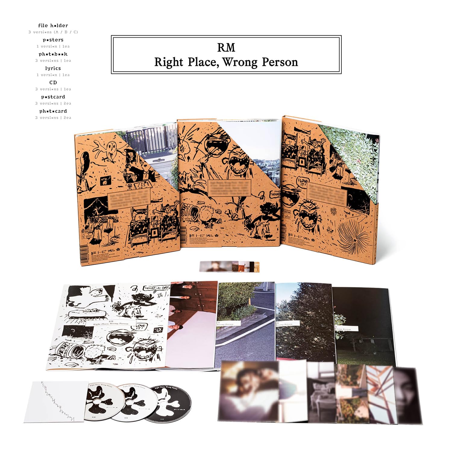 RM of BTS - 2nd Solo Album [Right Place, Wrong Person] (C Ver.) File Holder + Posterbook + Photobook Lyrics + Postcard + Photocard + 2 Extra Photocards