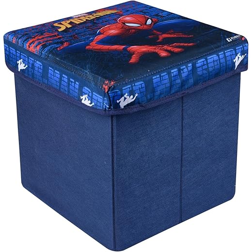 Kuber Industries Spider-Man Storage Stool Box - Blue