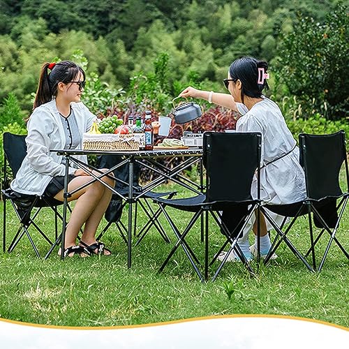 Miniatura 2 de Mesa plegable de picnic de camping de 3 pies con asientosagujero para paraguas, soporte de 265 libras que es ligera y plegable para tarjetas, mesa