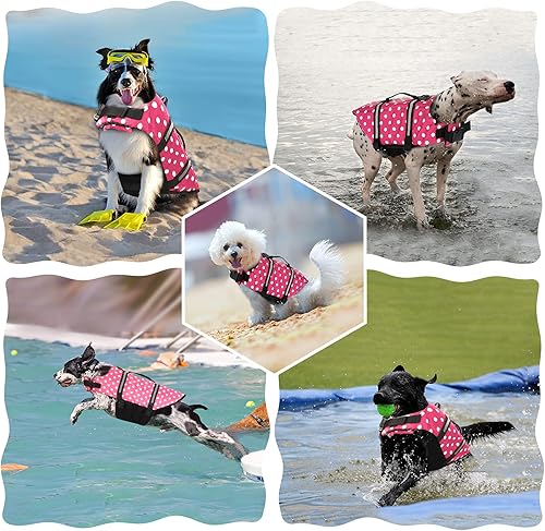 Miniatura 5 de Dogcheer Chaleco salvavidas para perro, tejido Ripstop, reflectante y ajustable, chaleco salvavidas para nadar en lancha, chaleco salvavidas para