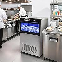 Vista 9 de YITAHOME 100lbs Ice Maker Machine Commercial Under Counter Ice Maker, ETL & DOE Certificated Commercial Large Ice Makers Freestanding for Home Cafe