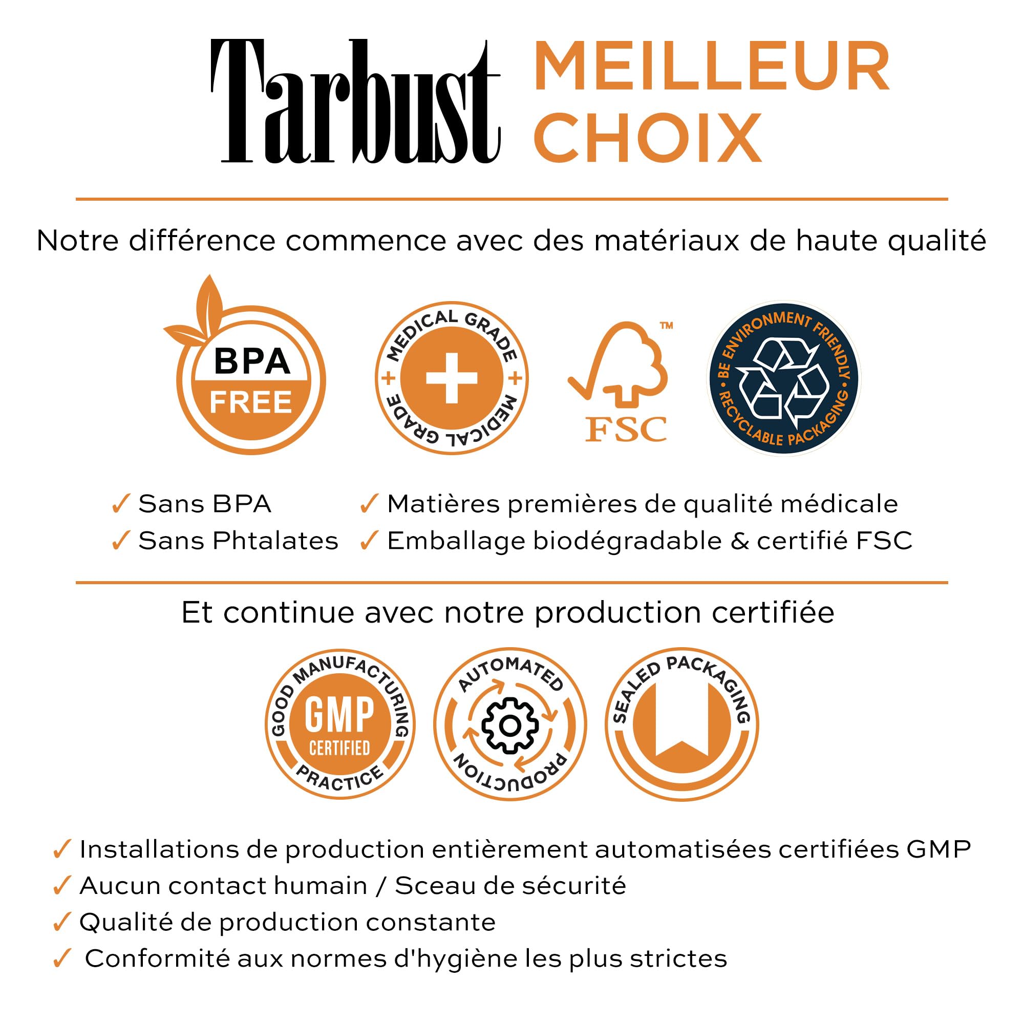 Tarbust 600 Filtre Cigarette Anti Goudron et Nicotine pour Tailles Régulières et King size, 600 par Paquet, Filtre Anti Goudron, Embout Cigarette Tabac, 8 mm