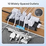 TROND Surge Protector Power Bar with 2 USB C, 4000 Joules, ETL Listed, 10 Widely Spaced Outlets, 5ft Flat Plug Extension Cord Indoor, Wall Mountable, Home Office Supplies Dorm Room Essentials