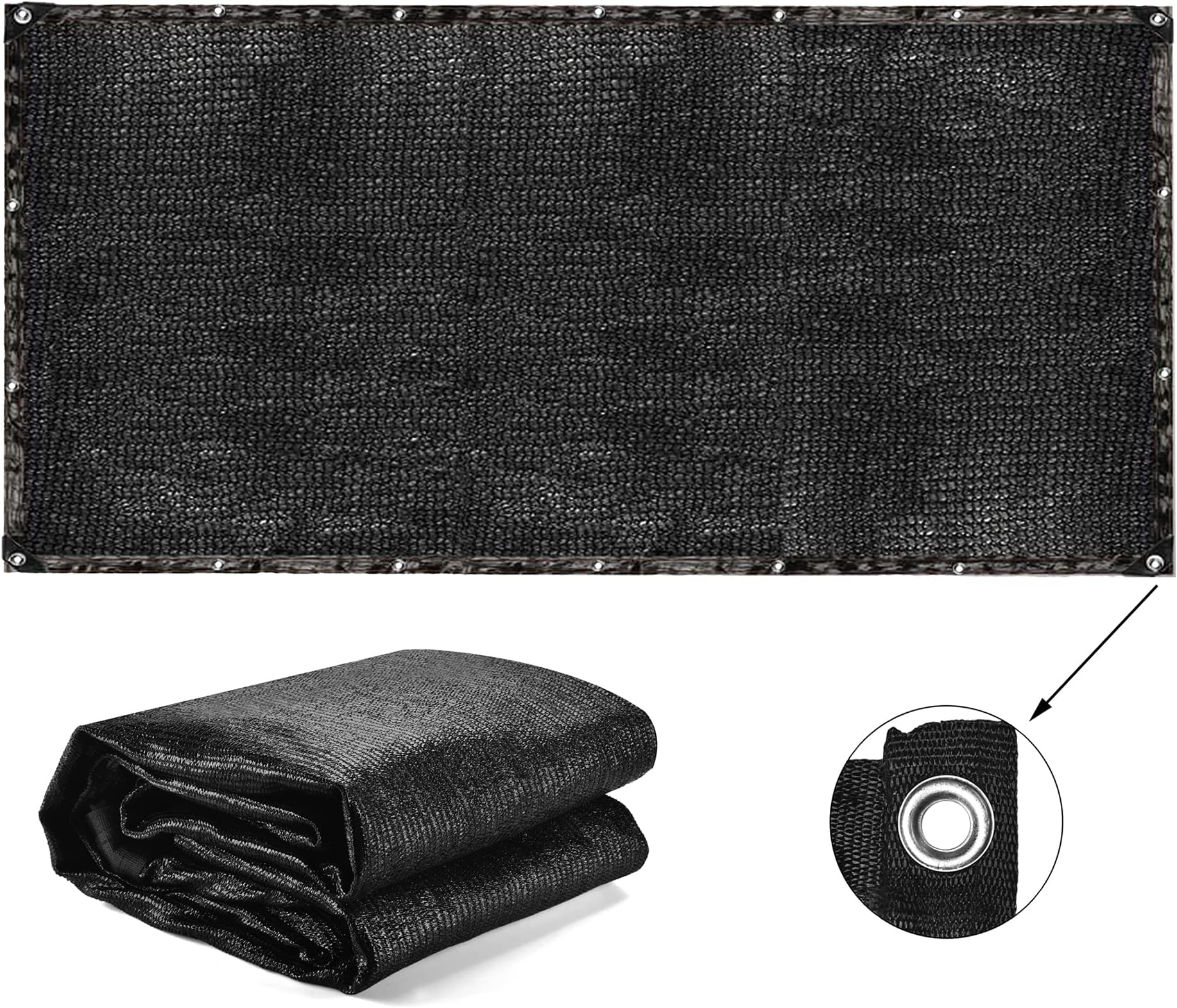 i-SUNSHORE70% Black Shade Cloth, 20 x 20 FT Durable Garden Shade Mesh Tarp with Grommets, Resistant Sun Shade Netting with Reinforced Edge for Plant Cover,Greenhouse,Patio,Chicken Coop,Barn Kennel