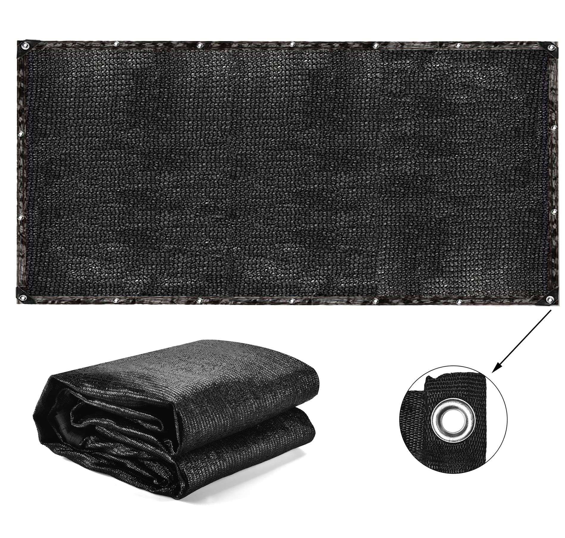 i-SUNSHORE70% Black Shade Cloth, 20 x 20 FT Durable Garden Shade Mesh Tarp with Grommets, Resistant Sun Shade Netting with Reinforced Edge for Plant Cover,Greenhouse,Patio,Chicken Coop,Barn Kennel
